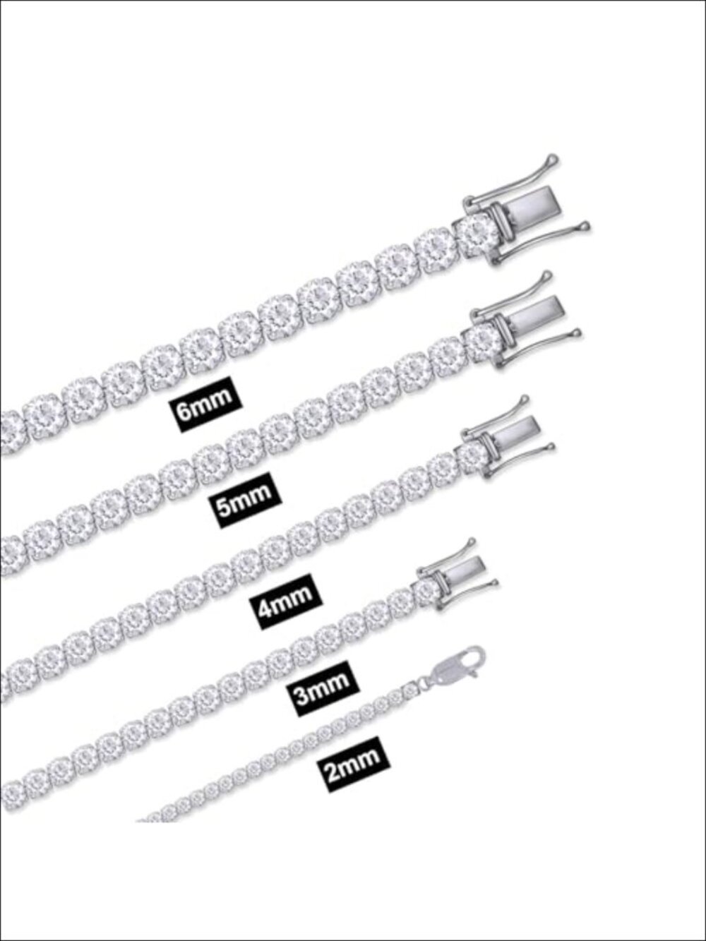 Round Cut Moissanite Diamond Tennis Bracelet 14K White Gold Plated 925 Sterling